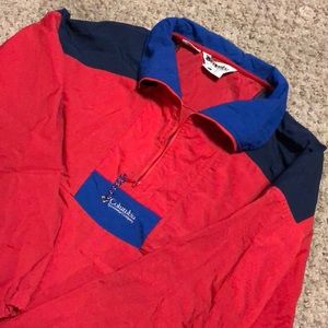 Vintage Columbia Red Blue Windbreaker Large
